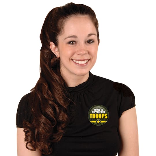Beistle 2" Green & Yellow Proud To Support Our Troops Buttons, 6ct.